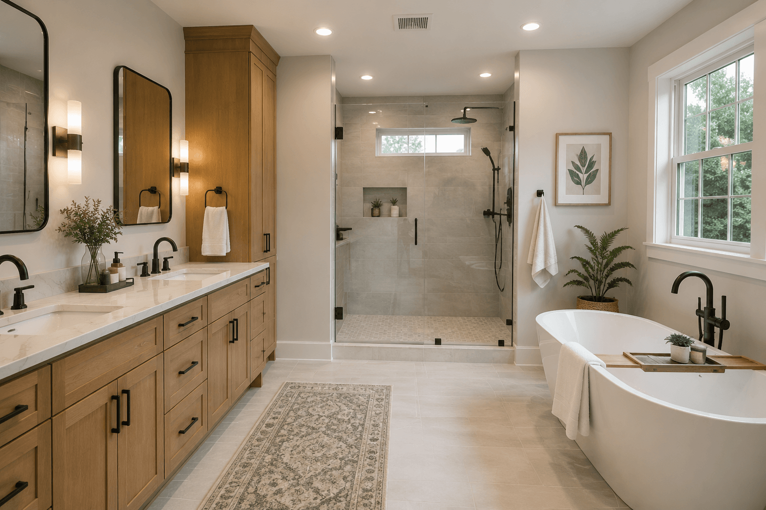 Updated bathroom remodel in a residential home