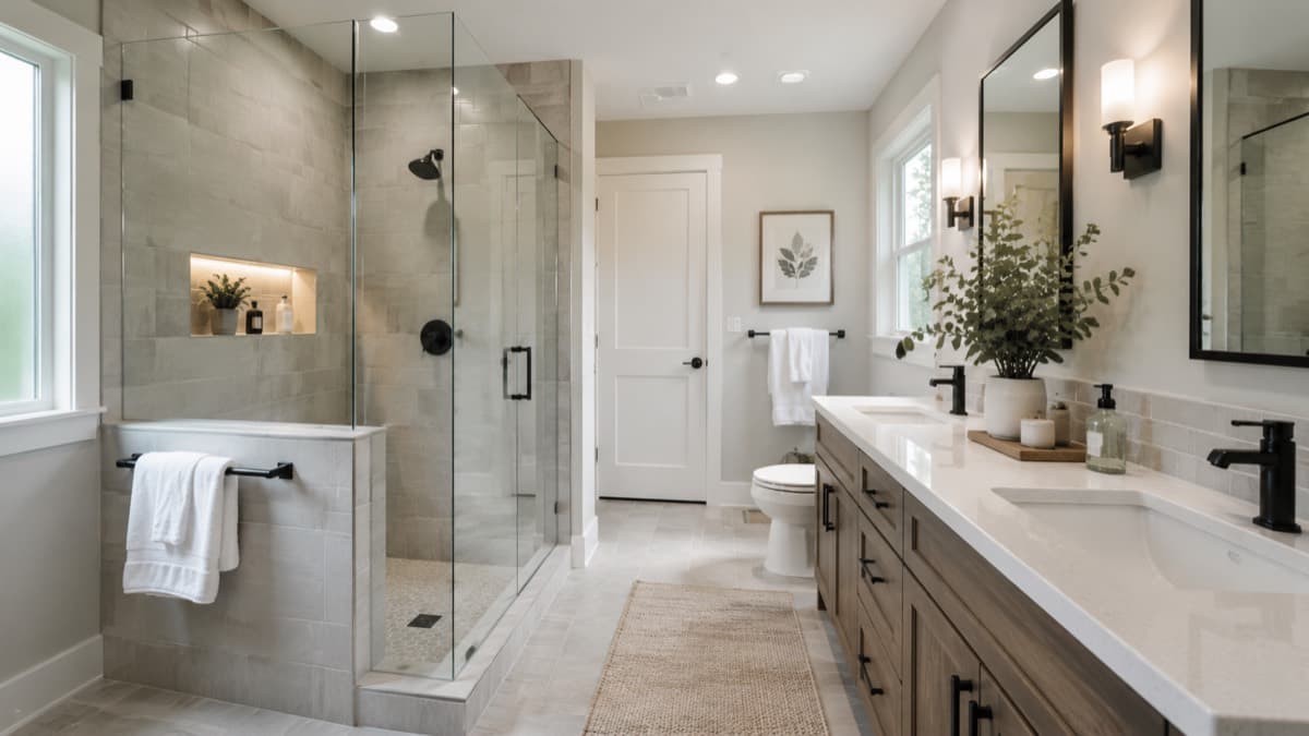 Bathroom Remodel Planning Image 5 Residential bathroom remodel image for renovation planning and cost research 5