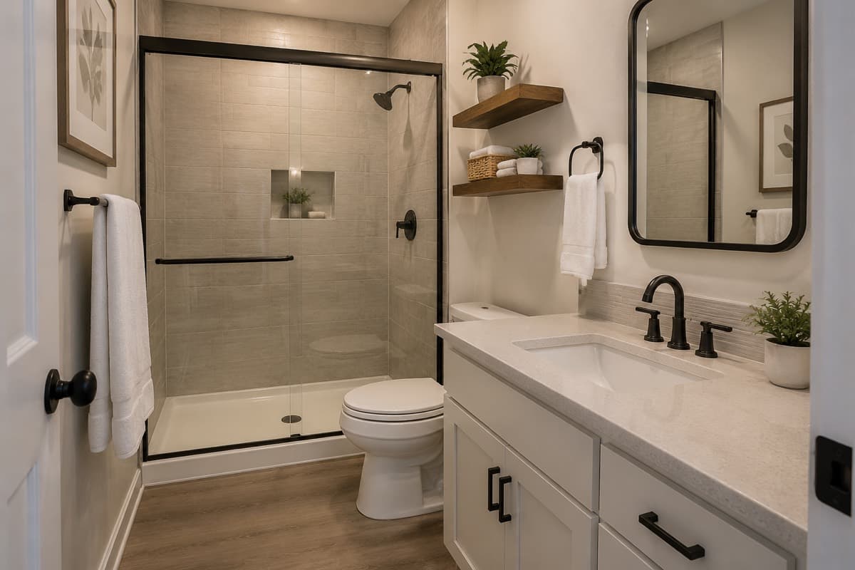Bathroom Remodel Planning Image 7 Residential bathroom remodel image for renovation planning and cost research 7