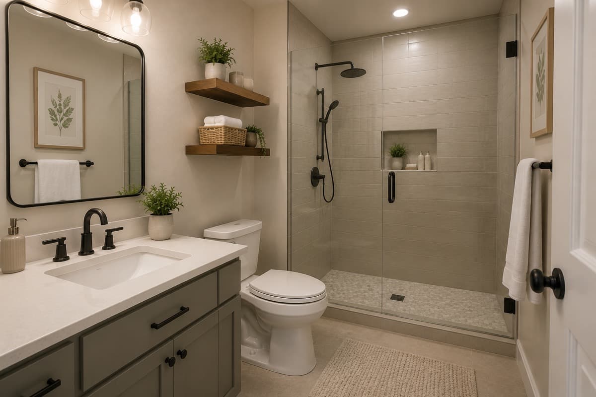 Bathroom Remodel Planning Image 8 Residential bathroom remodel image for renovation planning and cost research 8