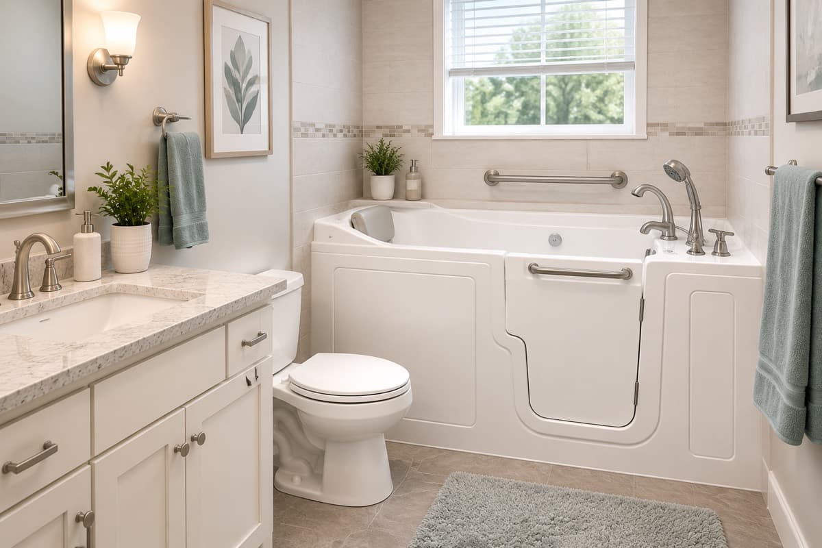 Walk-In Tub Safety Planning Image 1 Accessible bathroom image for walk-in tub and senior bathroom safety planning 1