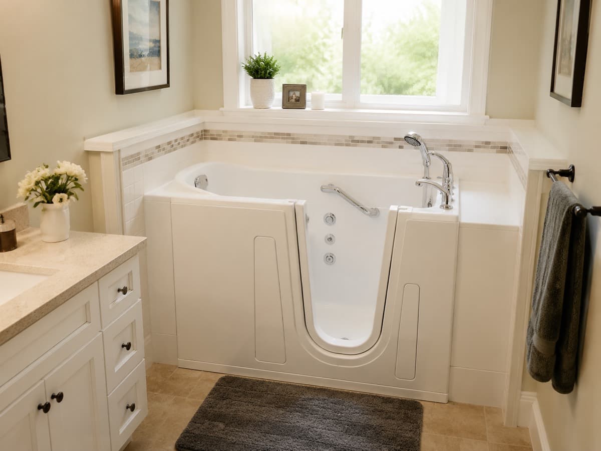Walk-In Tub Safety Planning Image 4 Accessible bathroom image for walk-in tub and senior bathroom safety planning 4